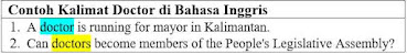 20 contoh kalimat dengan kata Doctor di Bahasa Inggris