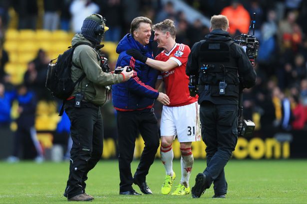 A happy United camp after the recent win at Watford