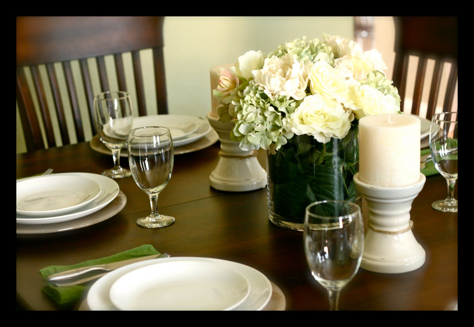 flower and candle centerpieces