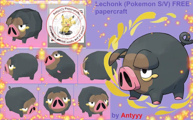 pokemon: Lechonk Papercraft by Antyyy