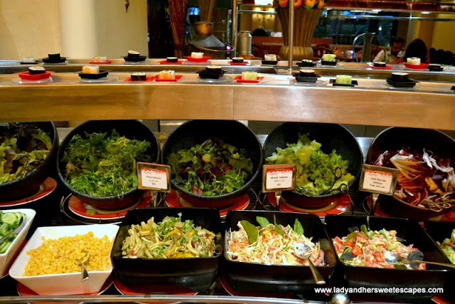 Sushi and salad at Kaleidoscope in Atlantis The Palm