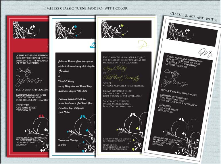 wedding invitations in lime green and black