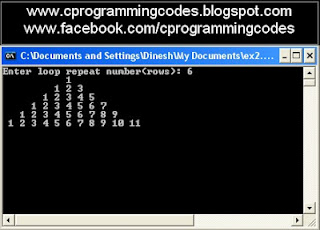 Output of number pyramid C program