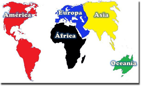 Mapa Mundi 5 Continentes