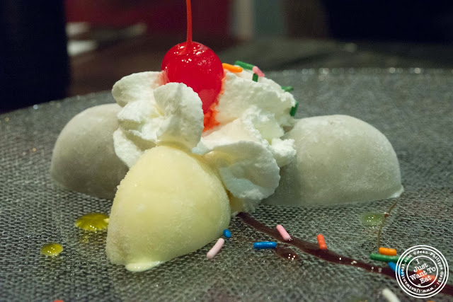 image of mochi ice cream at Aji 53, Japanese restaurant in Brooklyn, New York