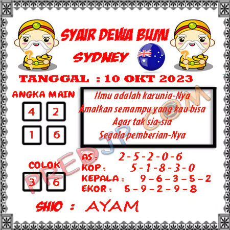 Prediksi Dewa Bumi Sdy Selasa 10-oktober-2023