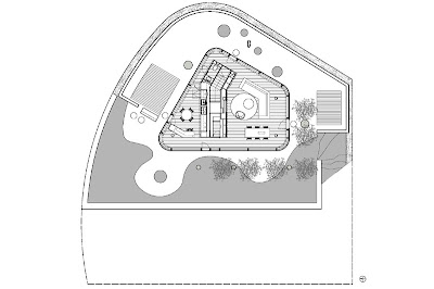 Glass pavilion house plan, Lake Lugano, Switzerland