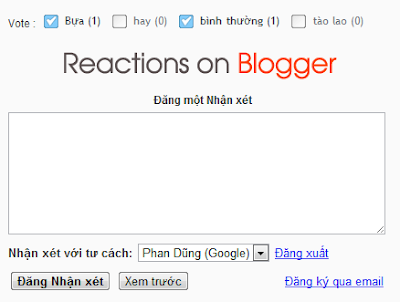 Thêm chức năng Reactions cho bài viết trên blogspot