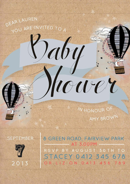 baby shower invitations adelaide neutral pink blue rabbit hare