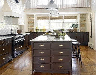 brown and white kitchen,