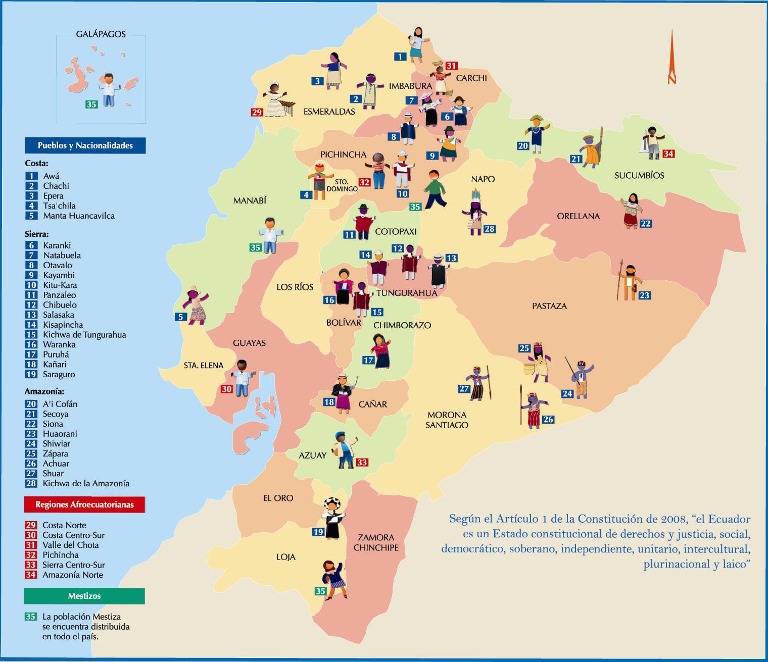 Nacionalidades Y Etnias Del Ecuador Mapa Y Cuadro De Ubicacion
