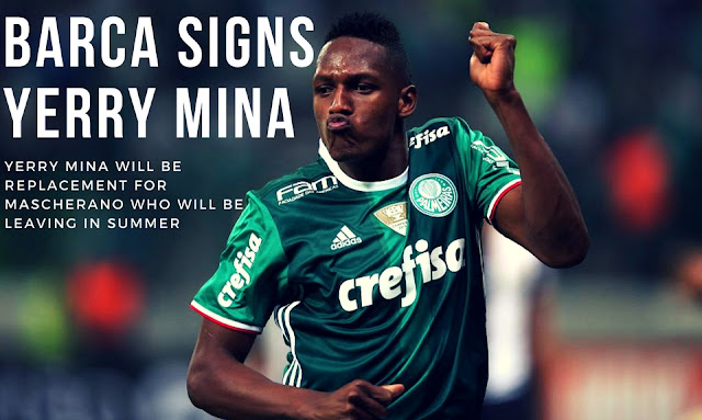 Yerry Mina has become the second player which Barca have signed this winter transfer window. He joins Barca as a replacement for Javier Mascherano who will be leaving this summer. - AllAboutFCBarcelona.com