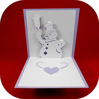 carte kirigami bonhomme de neige