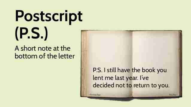 What is postscript definition and examples of postscript 