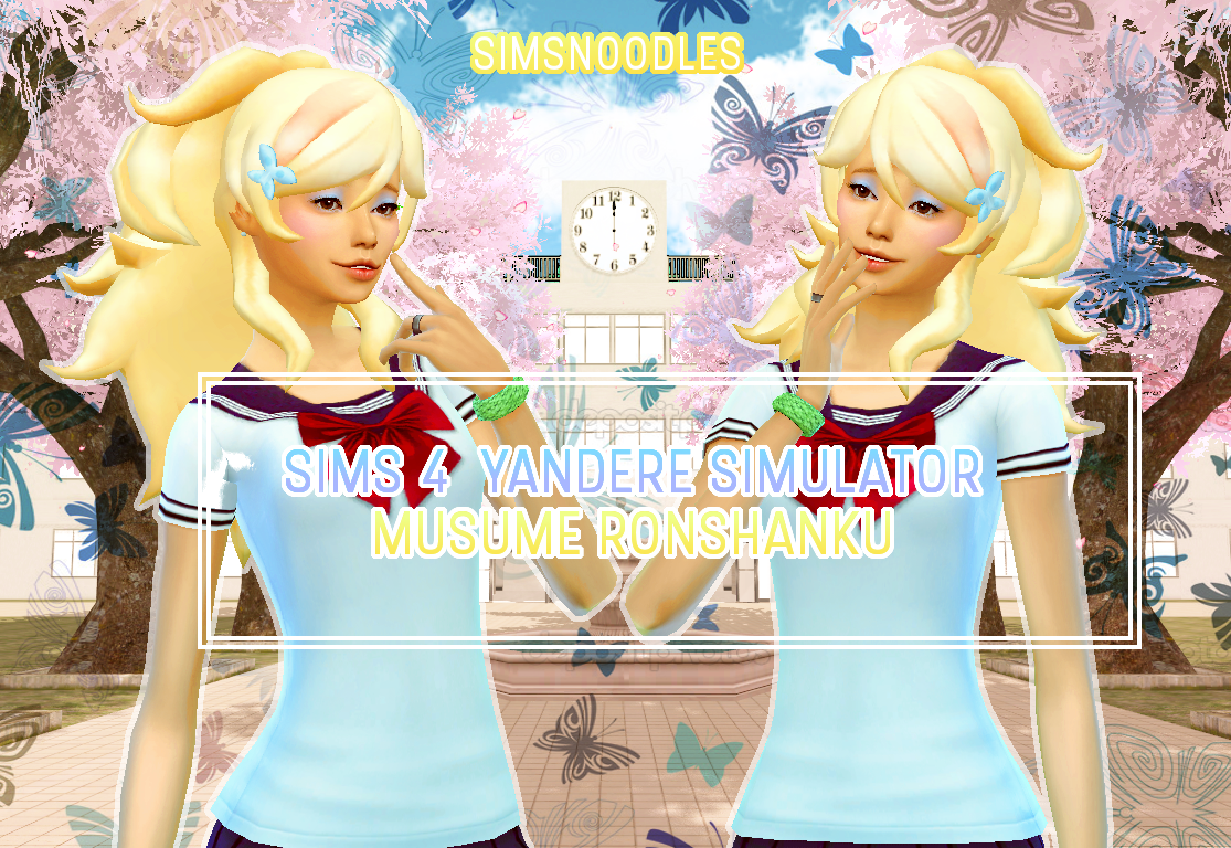 Sims 4 Mod Yandere Simulator - Musume Ronshaku Hair - DOWNLOAD