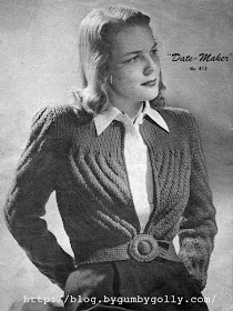 The Vintage Pattern Files: Free 1940's Knitting Pattern - The Date Maker Cardigan