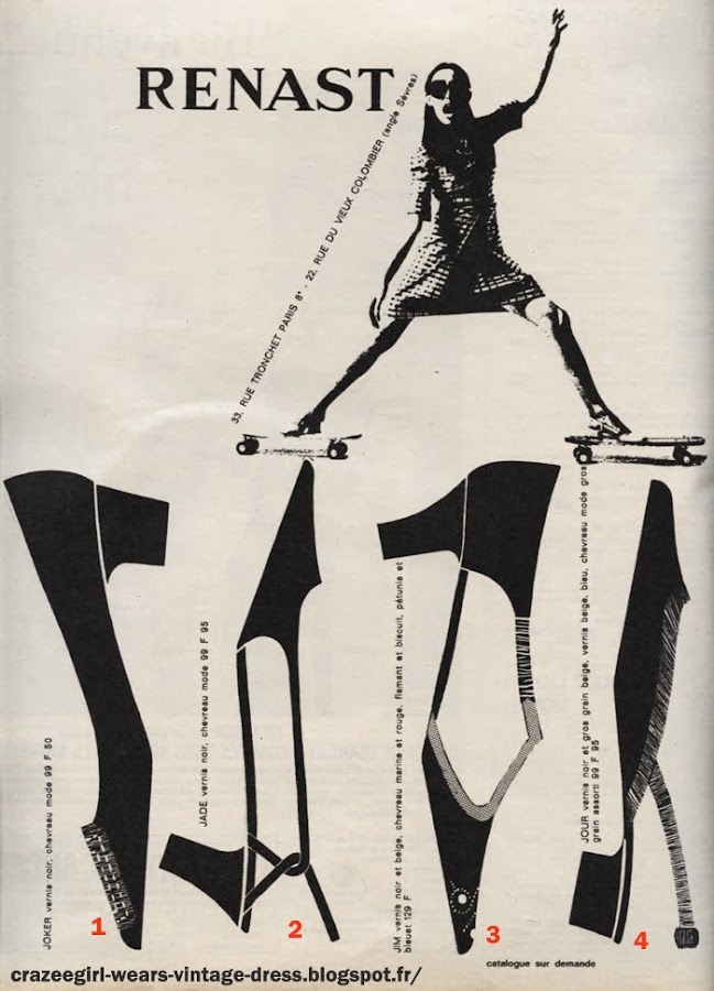 Shoes - Bally , Renast , Soko 1967 mod 60s 1960 twiggy skateboard