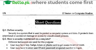 1st Year Computer Chapter 6 Short Questions pdf - ICS part 1