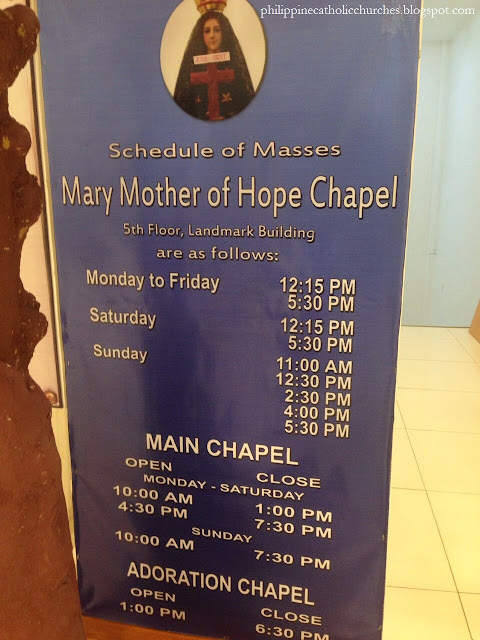 MARY, MOTHER OF HOPE CHAPEL, The Landmark, Makati City, Philippines