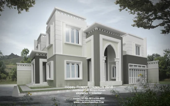 Desain rumah dua lantai bergaya arabic atau islamic