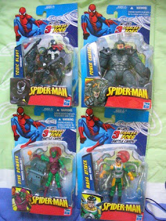 Marvel Spectacular Spider-man Dive Bomber Green Goblin Toxic Blast Venom  Mass Attack Dr Doctor Ock Power Charge Rhino Marvel Universe 3 1/4 inch figures Fiercest Foes battle cards