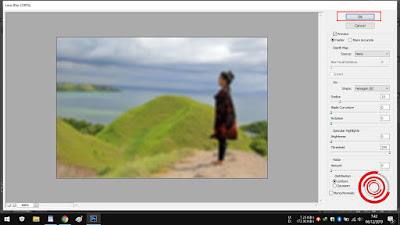 5. Silakan kalian atur tingkat blur nya, jika sudah klik OK