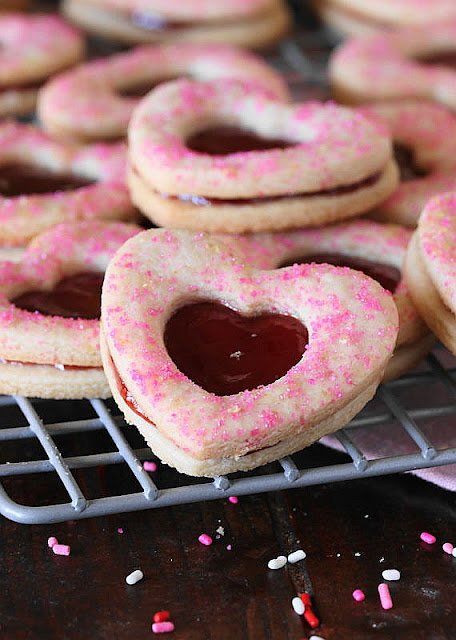 Close-Up of Valentine Raspberry Sandwich Cookie on Cooling Rack Image