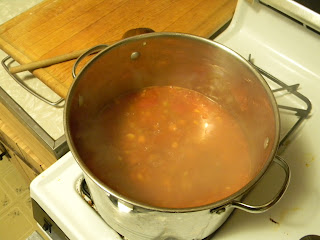 Simmering Cream of Tomato Soup - pre-puree.