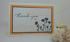 Paperjay Crafts, Background Bits Peekaboo Peach Thank You Card