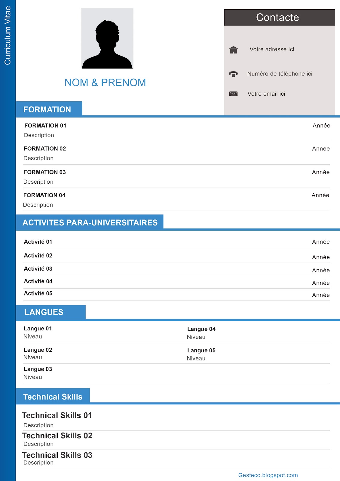 Modele De CV Gratuit