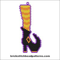 Click to view the Witchy Leg Yellow and Orange Halloween brick stitch bead pattern charts.