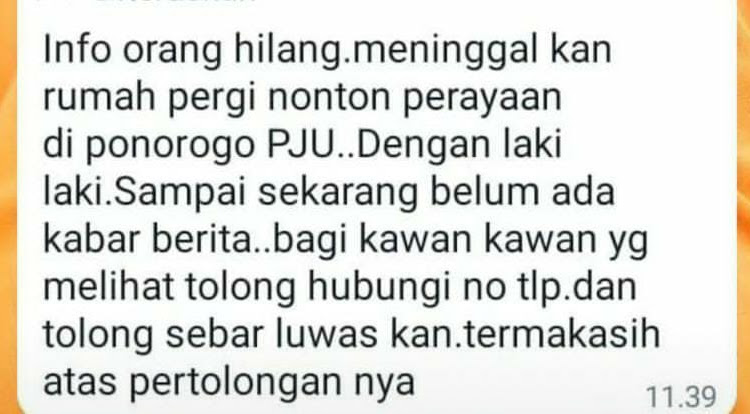 Dikabarkan Hilang, Remaja Putri Ini Sempat Kirim Pesan Kepada Ibunya