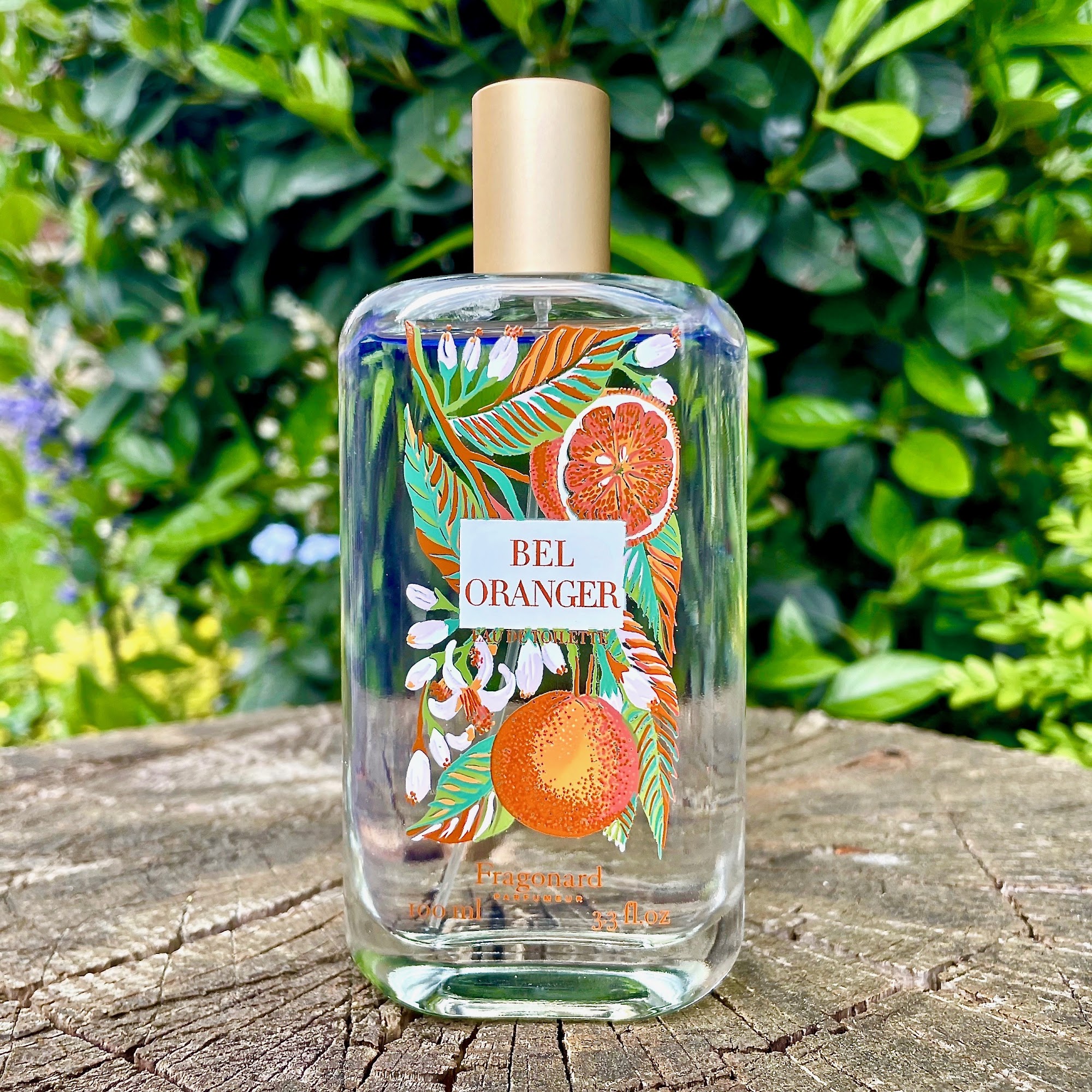 Bottle of Bel Oranger perfume by Fragonard
