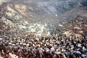 Fotografías de las minas de Serra Pelada en la década de 1980