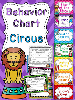 Circus behavior chart for circus theme classroom a bunch of other fun behavior clip charts!