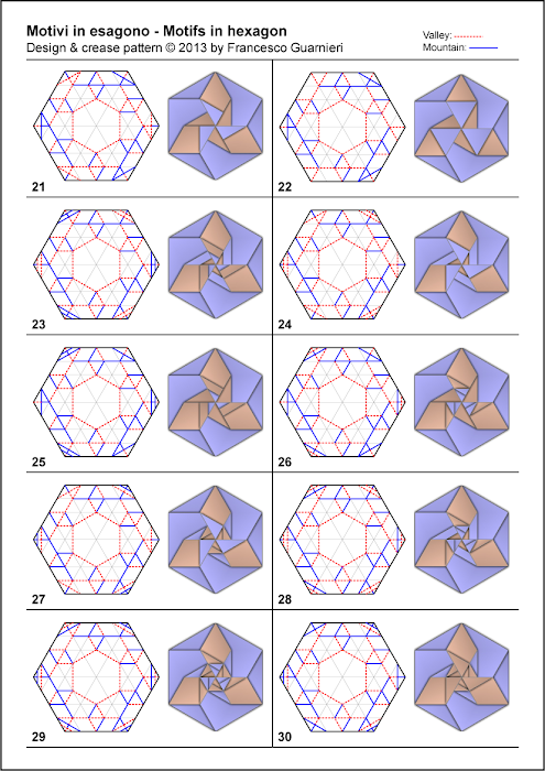Pag. 3, origami CP e risultati Motivi in esagono By Francesco Guarnieri