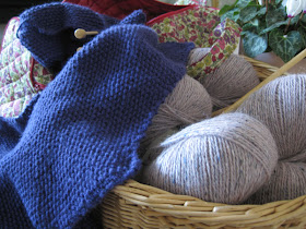 Blue knitting