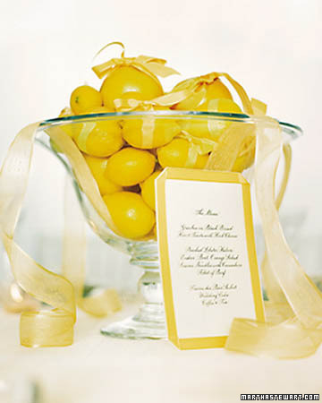 Lemon Wedding Centerpiece Fruit instead of flowers Fruit can also be a 