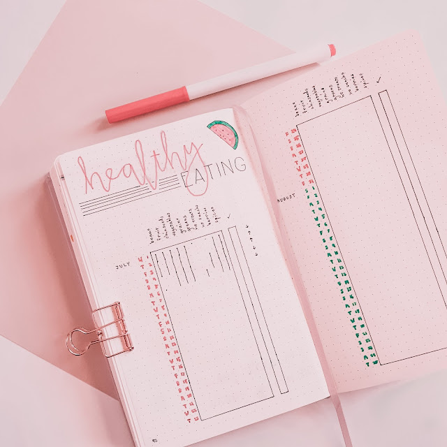 Healthy Eating + Fitness Tracking in My Bullet Journal
