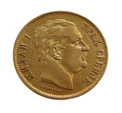 MILAN I Serbia 10 dinar gold coin