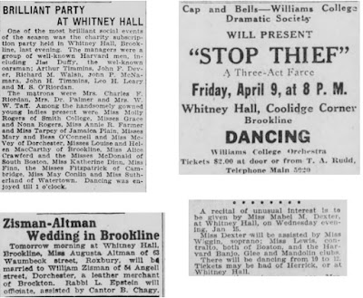 Ads and notices for Whitney Hall events