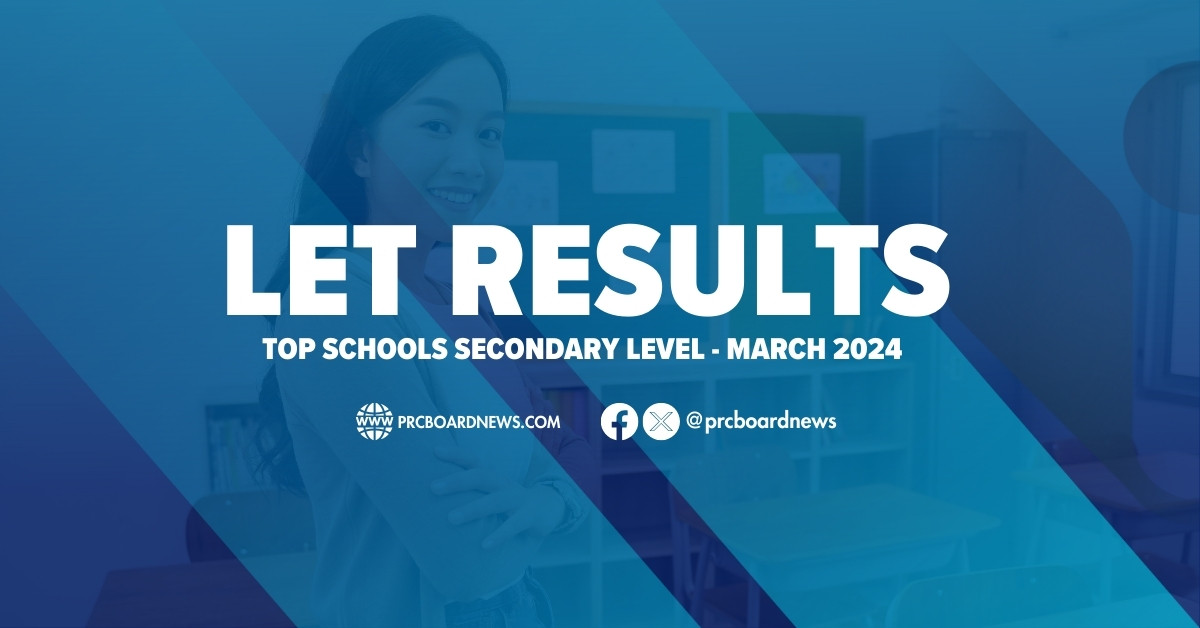 March 2024 LET result Secondary level: performance of schools