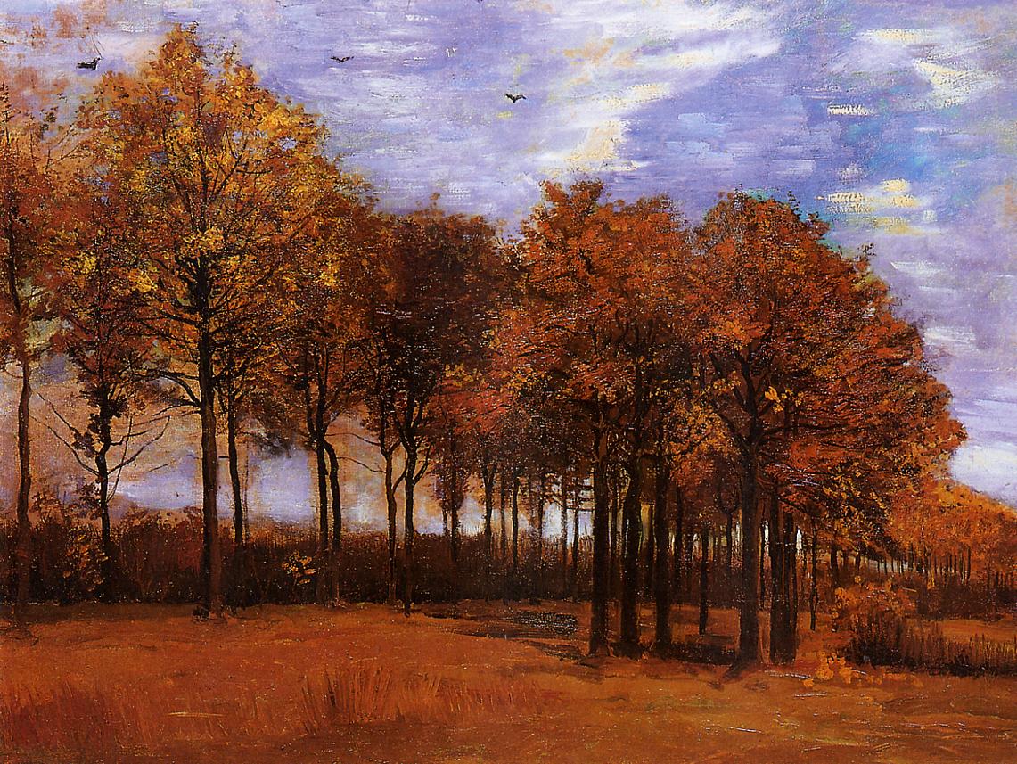 1885 autumn landscape oil on canvas 1885 autumn landscape with four