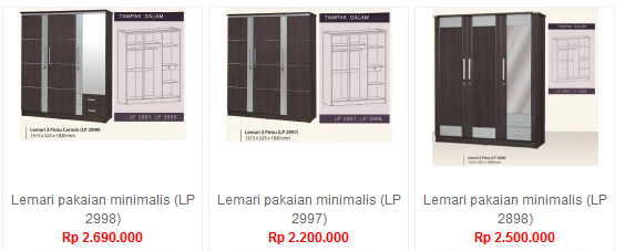  Harga  Lemari  Pakaian  Lengkap