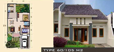 Gambar Rumah  Minimalis Type  60  105 Desain  Denah Rumah  