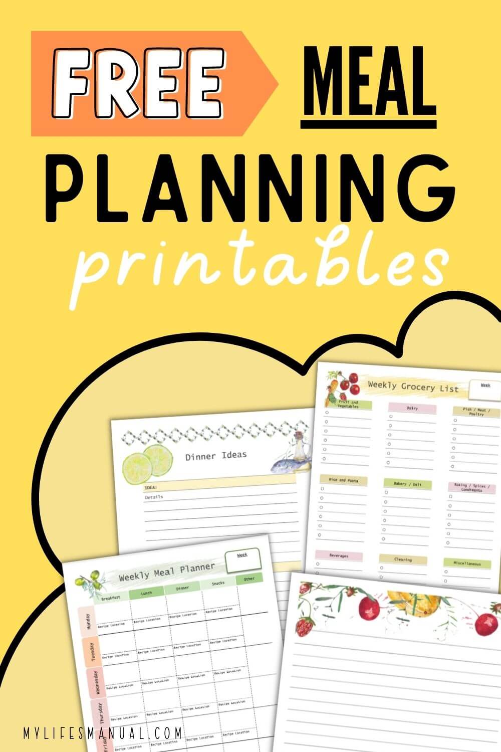 Need help with meal planning? Grab these free meal planning printables. Grocery list, meal planner, dinner ideas, instant pot recipes, and healthy meal planning guide. Click to download.