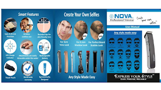 Nova NHT-1045 Rechargeable Cordless: 30 Minutes Runtime Beard Trimmer for Men (Black)