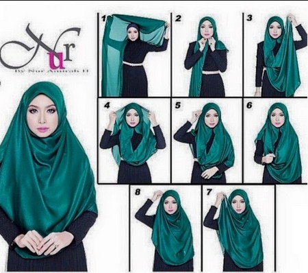 Contoh Video Tutorial Hijab Modern Paris Segi Empat Syar\u002639;i Terbaru 2016