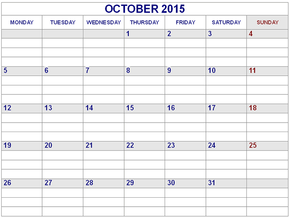 Free Printable Calendar 2018 Free Printable Calendar October