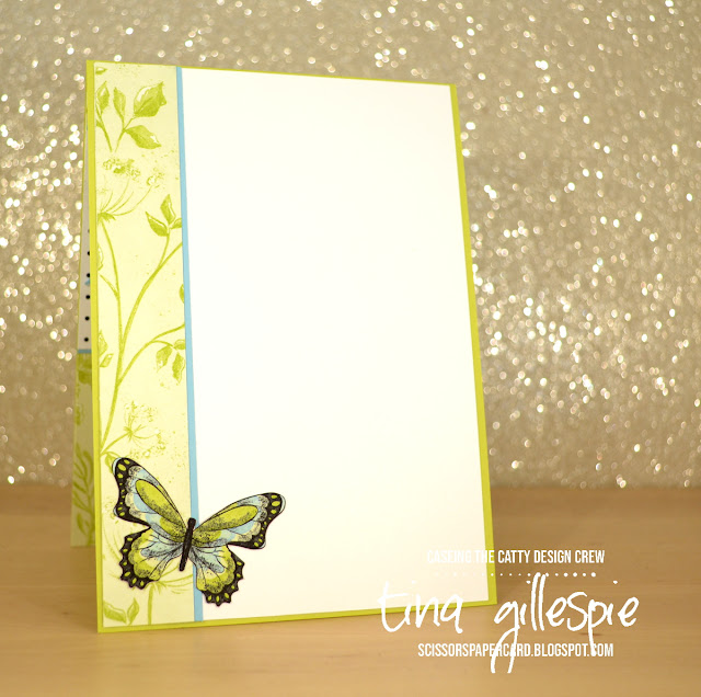 scissorspapercard, Stampin' Up!, CASEing The Catty, Botanical Butterfly DSP (SAB), Butterfly Elements (SAB), Organdy Ribbon (SAB)